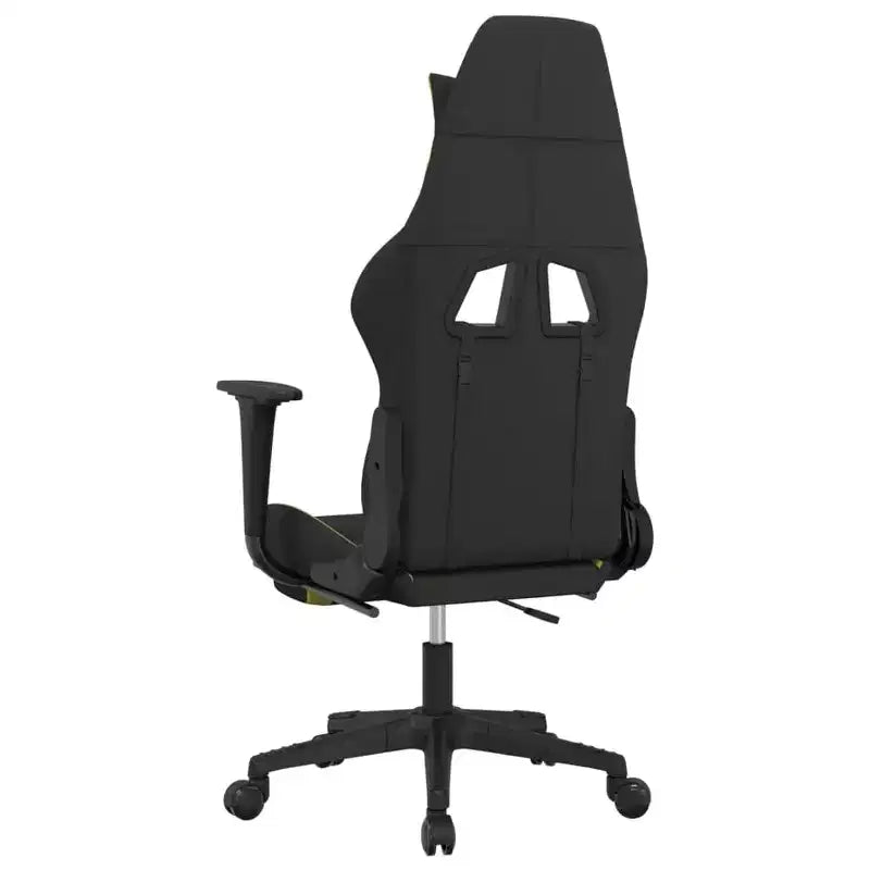 vidaXL Chaise de jeu avec repose-pieds, noir et vert clair, tissu
