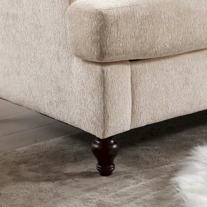 Causeuse moderne en tissu chenille - 62,68 x 68,90 x 31,89
