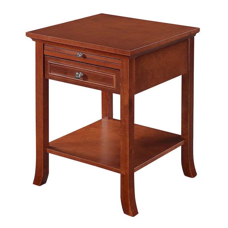 Table d'appoint Logan American Heritage 1 tiroir avec tablette coulissante de Convenience Concepts