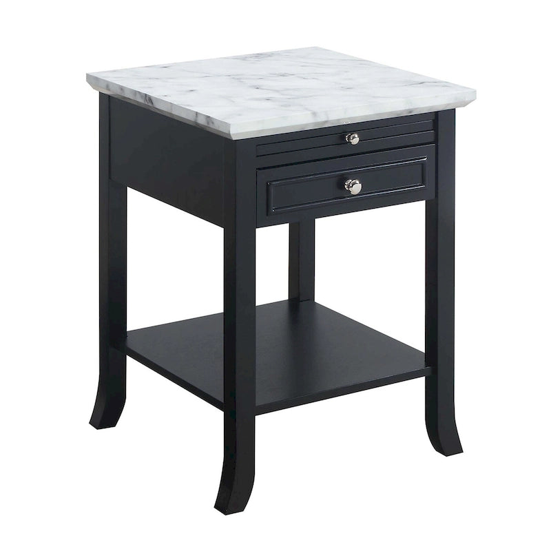 Table d'appoint Logan American Heritage 1 tiroir avec tablette coulissante de Convenience Concepts