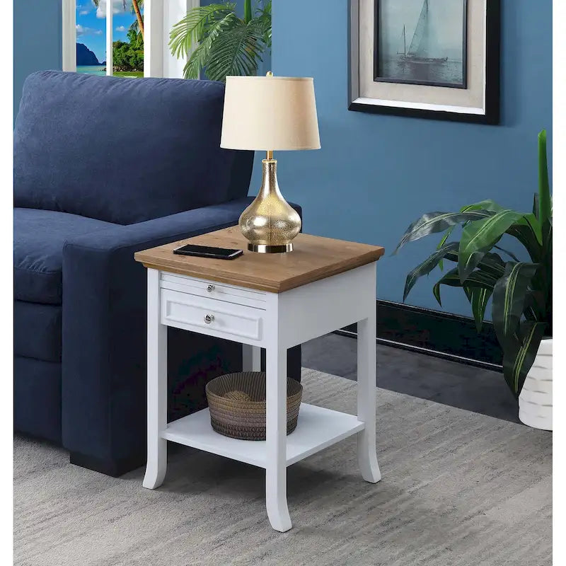 Table d'appoint Logan American Heritage 1 tiroir avec tablette coulissante de Convenience Concepts