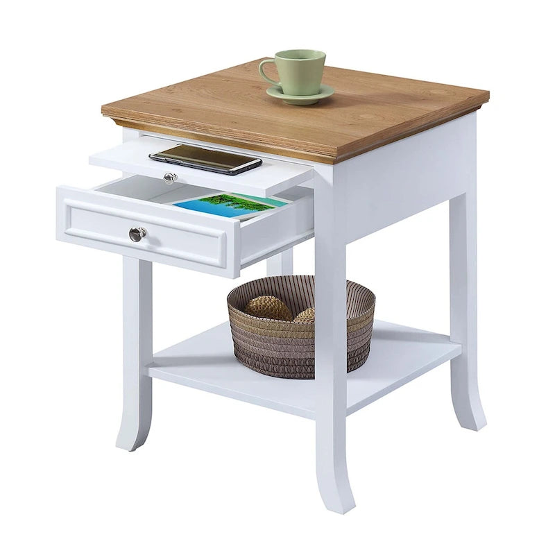 Table d'appoint Logan American Heritage 1 tiroir avec tablette coulissante de Convenience Concepts