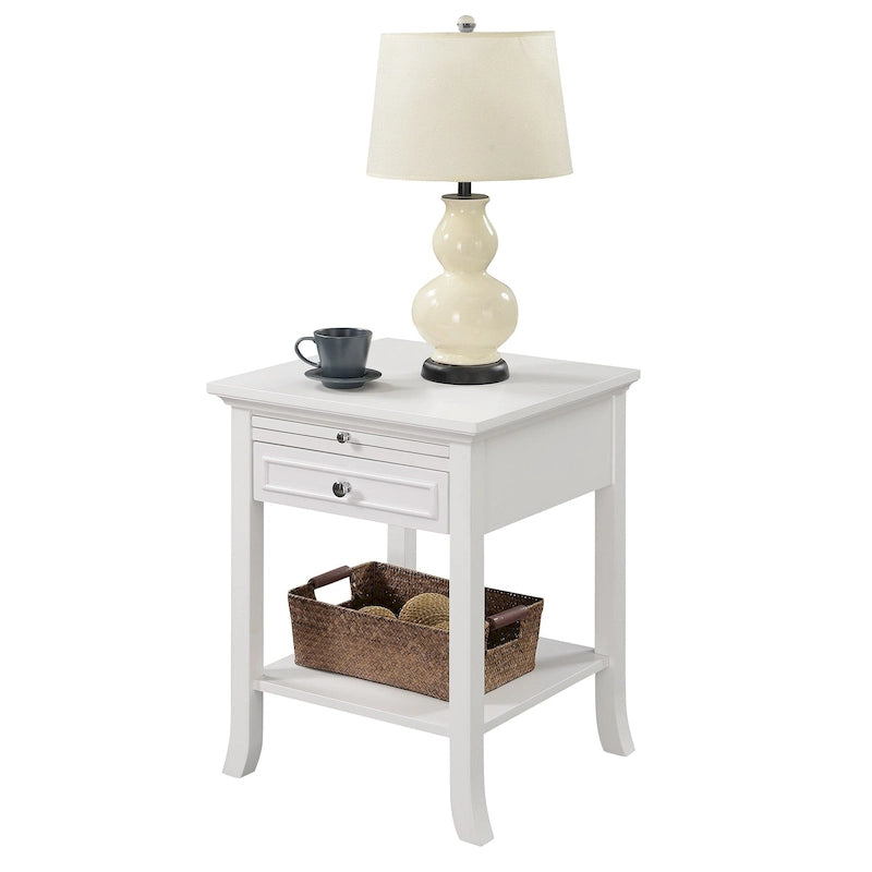 Table d'appoint Logan American Heritage 1 tiroir avec tablette coulissante de Convenience Concepts