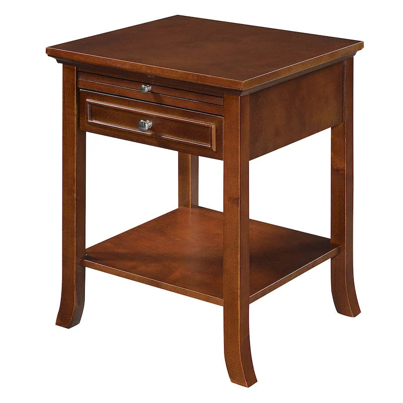 Table d'appoint Logan American Heritage 1 tiroir avec tablette coulissante de Convenience Concepts