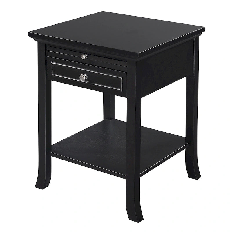 Table d'appoint Logan American Heritage 1 tiroir avec tablette coulissante de Convenience Concepts