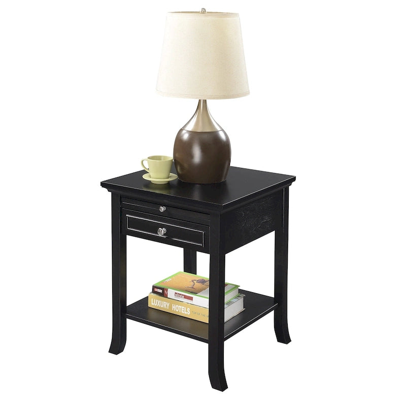 Table d'appoint Logan American Heritage 1 tiroir avec tablette coulissante de Convenience Concepts