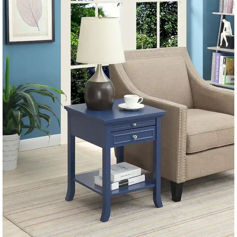 Table d'appoint Logan American Heritage 1 tiroir avec tablette coulissante de Convenience Concepts