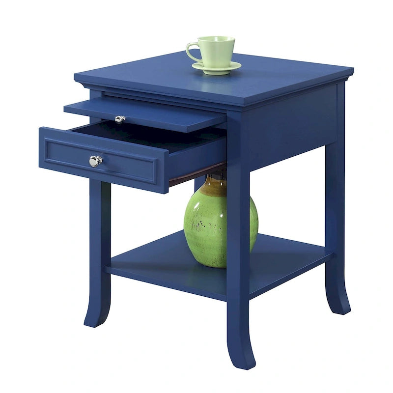 Table d'appoint Logan American Heritage 1 tiroir avec tablette coulissante de Convenience Concepts