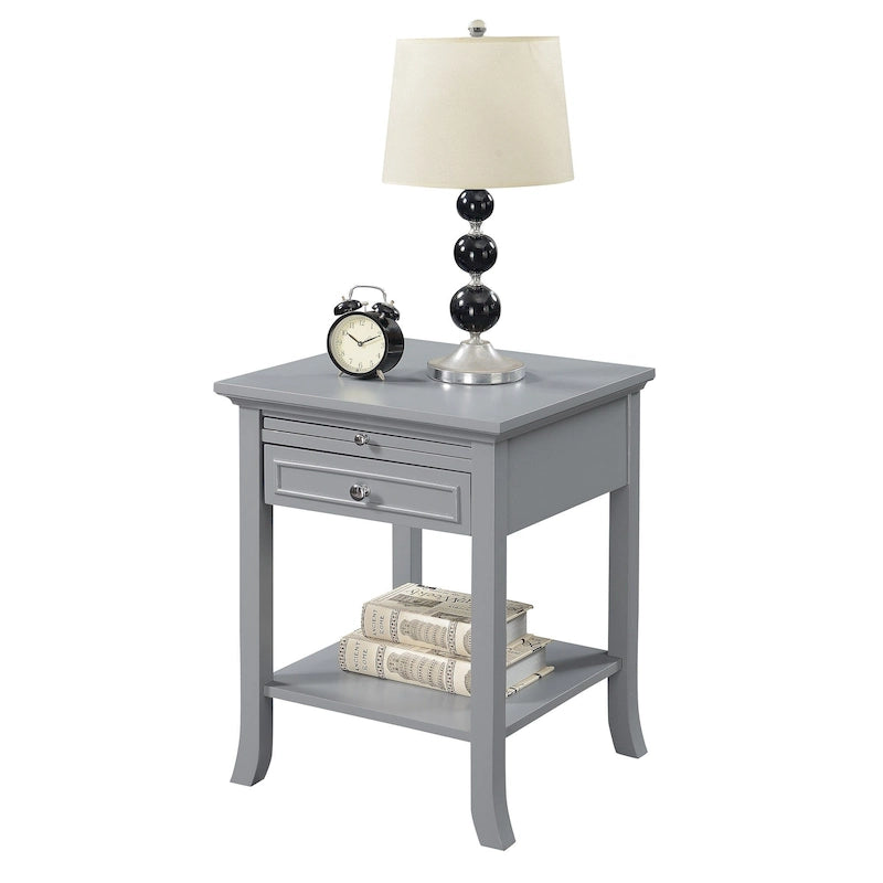 Table d'appoint Logan American Heritage 1 tiroir avec tablette coulissante de Convenience Concepts