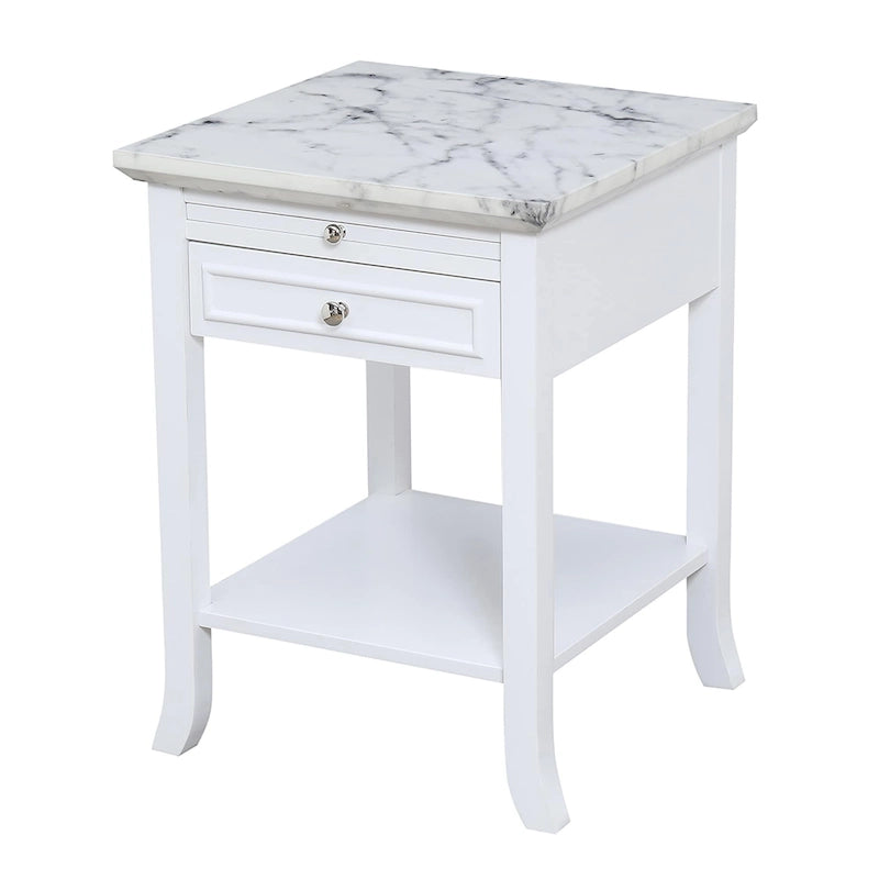Table d'appoint Logan American Heritage 1 tiroir avec tablette coulissante de Convenience Concepts