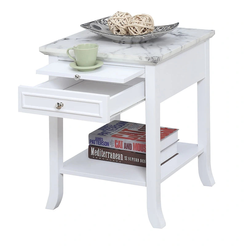 Table d'appoint Logan American Heritage 1 tiroir avec tablette coulissante de Convenience Concepts