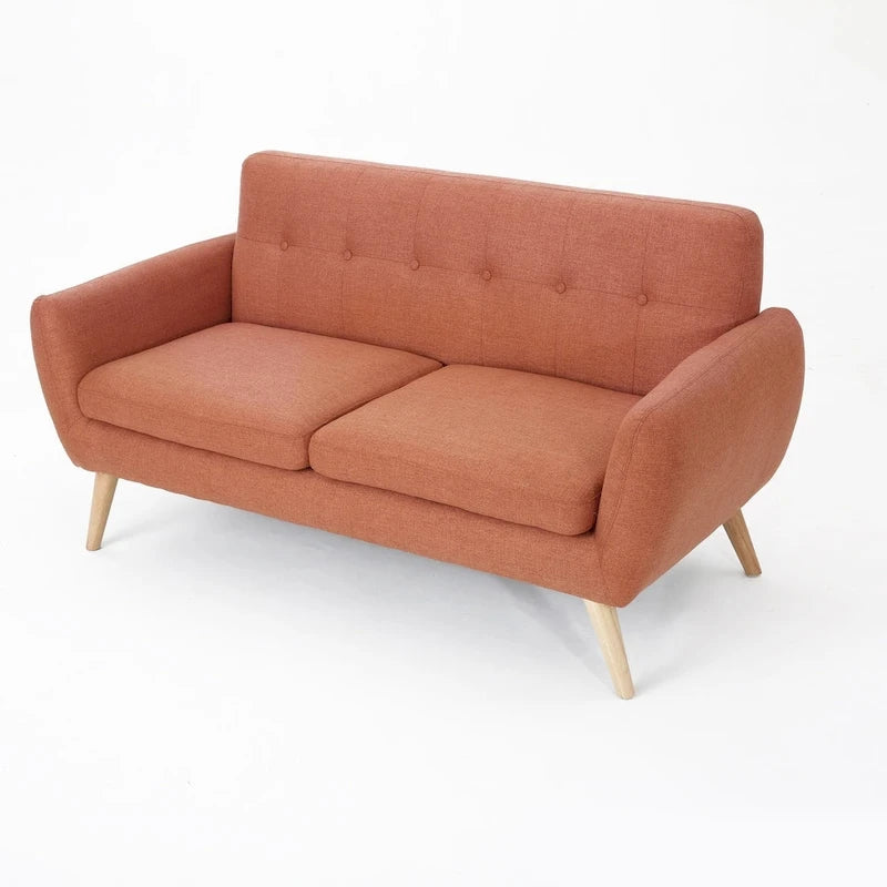 Canapé en tissu touffeté de style moderne du milieu du siècle Josephine par Christopher Knight Home