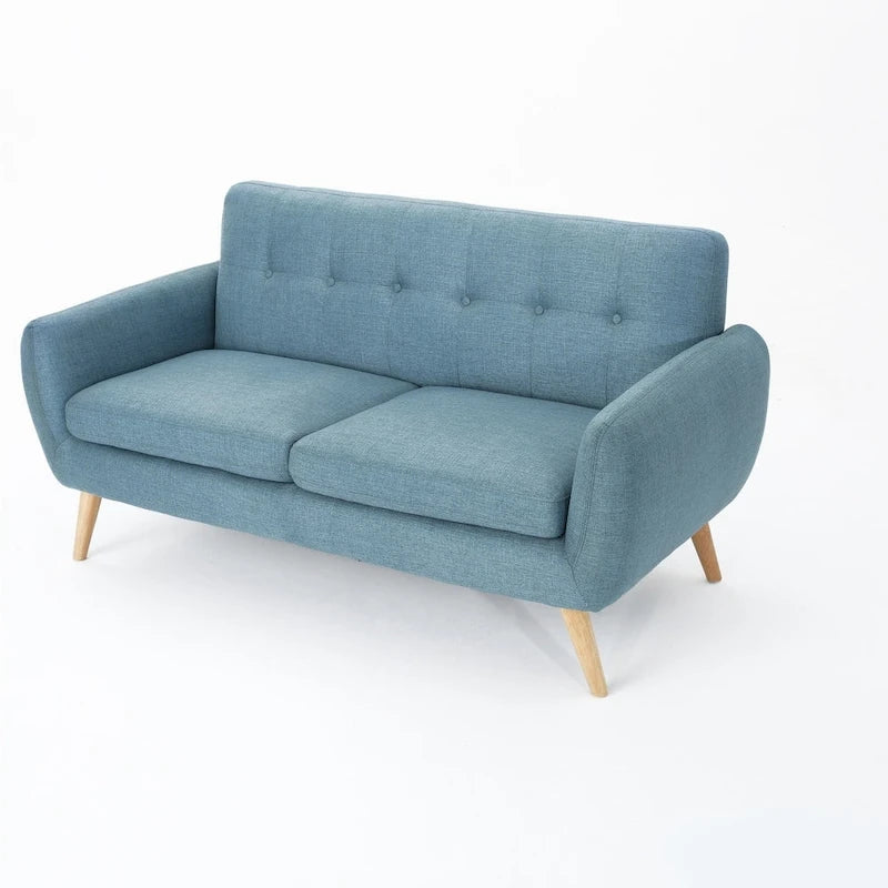 Canapé en tissu touffeté de style moderne du milieu du siècle Josephine par Christopher Knight Home
