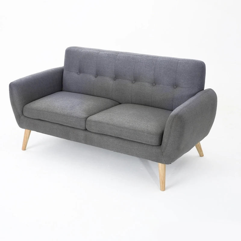 Canapé en tissu touffeté de style moderne du milieu du siècle Josephine par Christopher Knight Home
