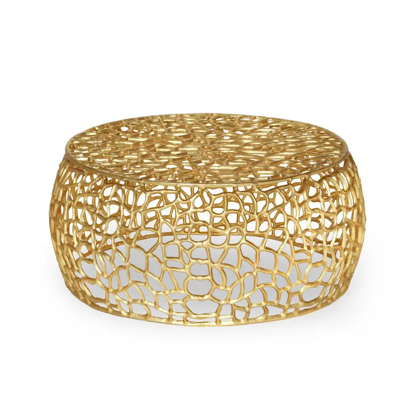 Table basse en maille d'aluminium artisanale moderne Cortlandt par Christopher Knight Home