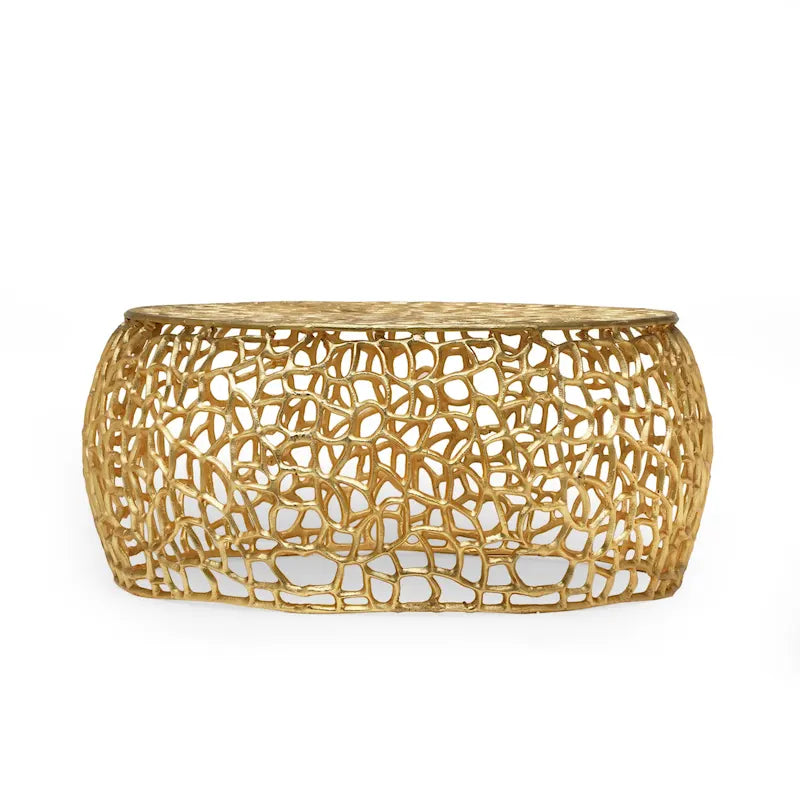 Table basse en maille d'aluminium artisanale moderne Cortlandt par Christopher Knight Home