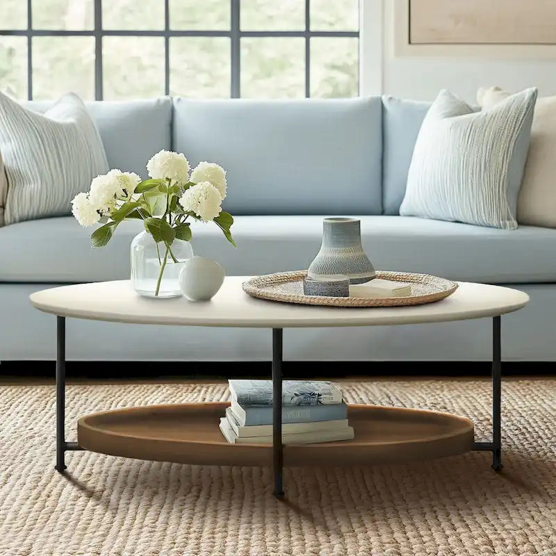 Table basse Madison Park Beaumont blanche/naturelle