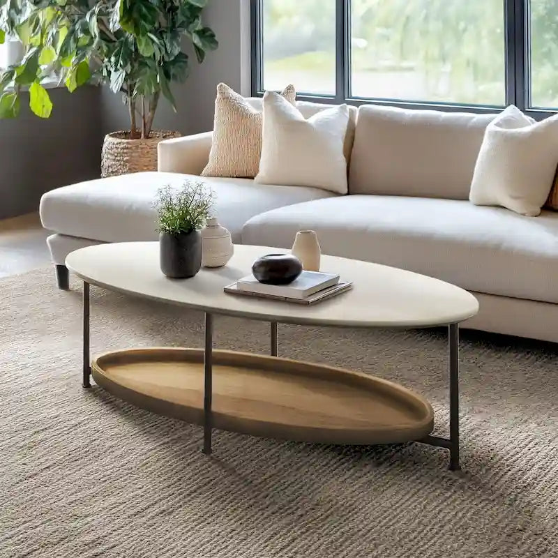 Table basse Madison Park Beaumont blanche/naturelle