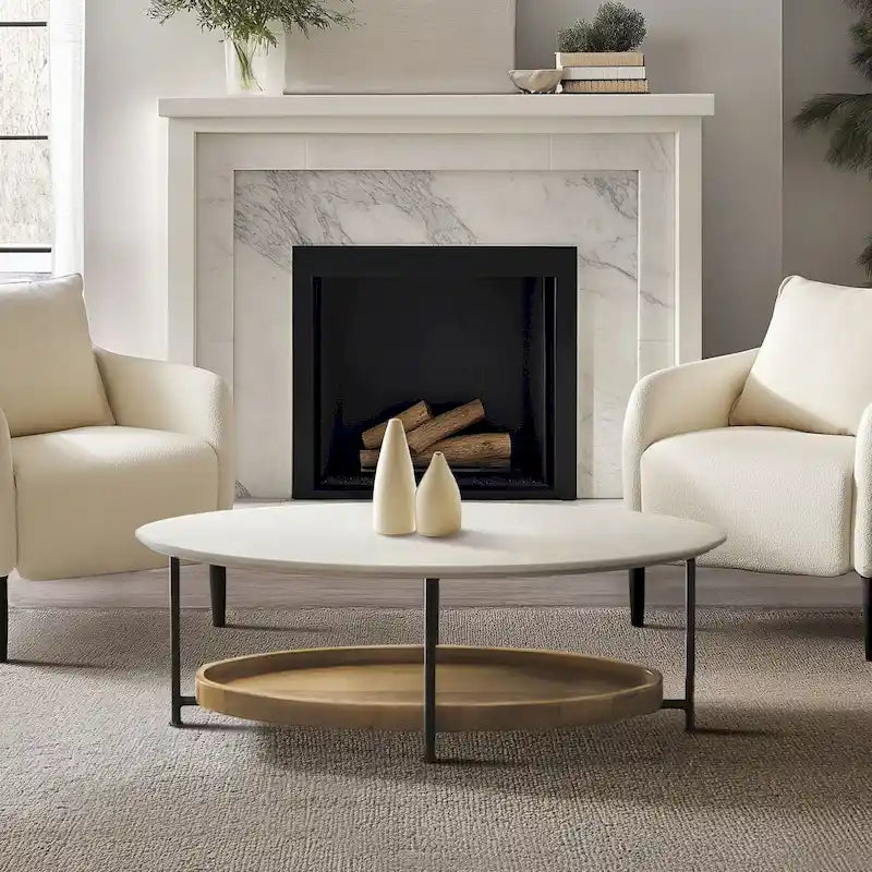 Table basse Madison Park Beaumont blanche/naturelle