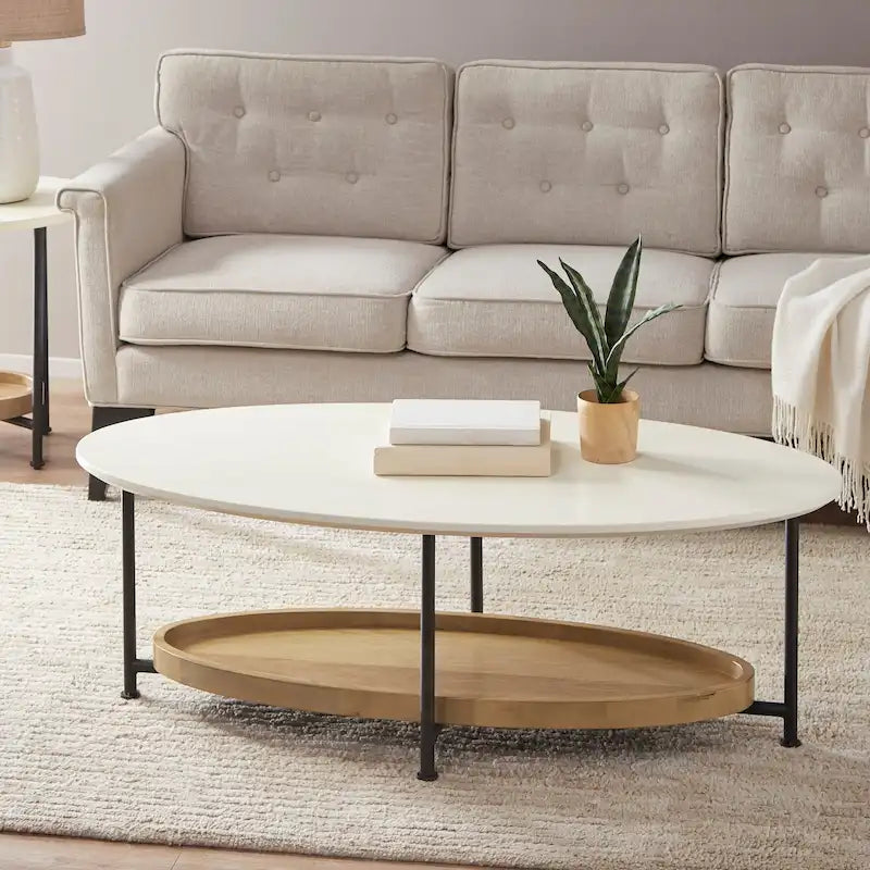 Table basse Madison Park Beaumont blanche/naturelle
