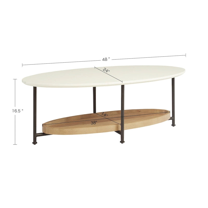 Table basse Madison Park Beaumont blanche/naturelle