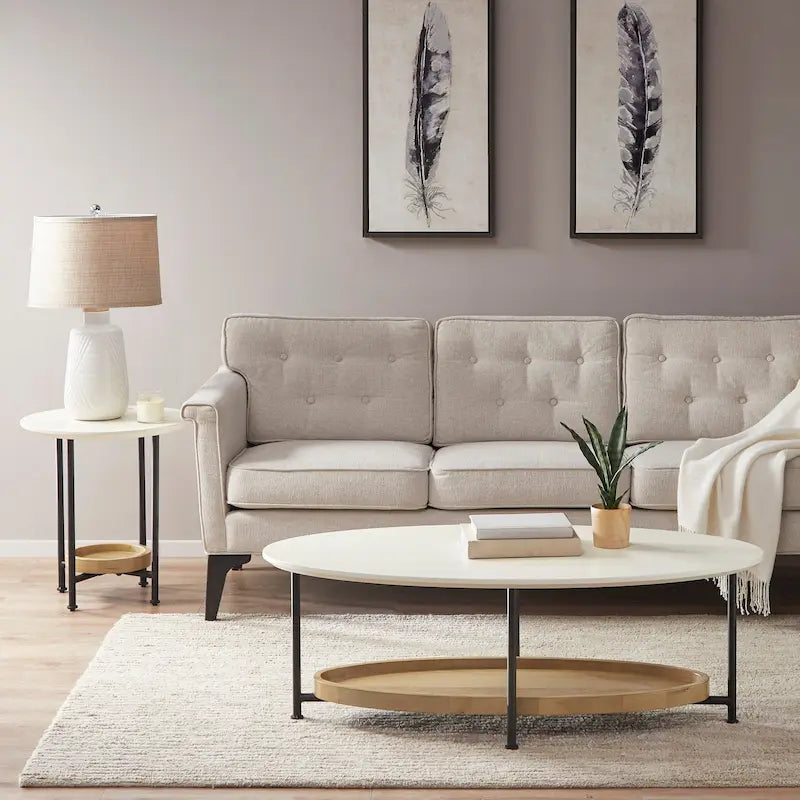 Table basse Madison Park Beaumont blanche/naturelle