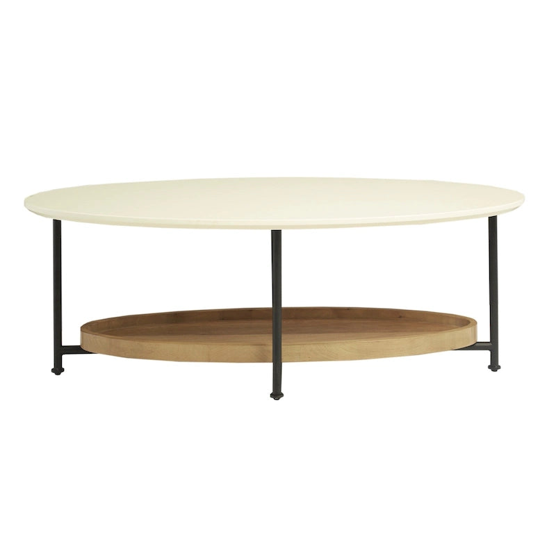 Table basse Madison Park Beaumont blanche/naturelle