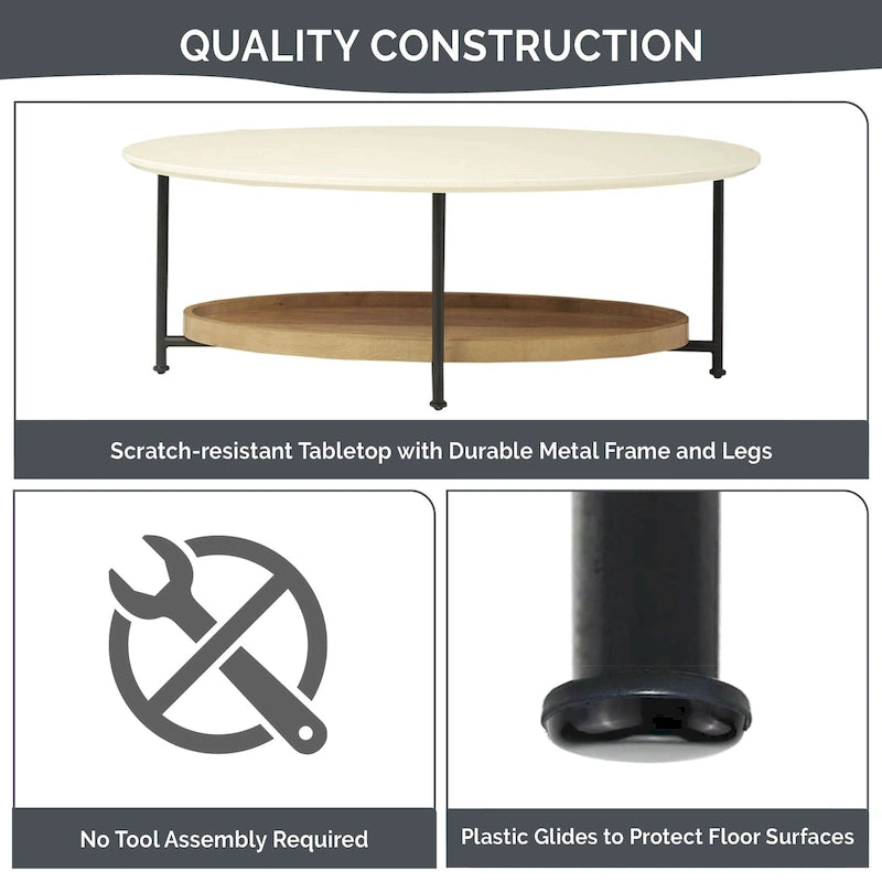 Table basse Madison Park Beaumont blanche/naturelle