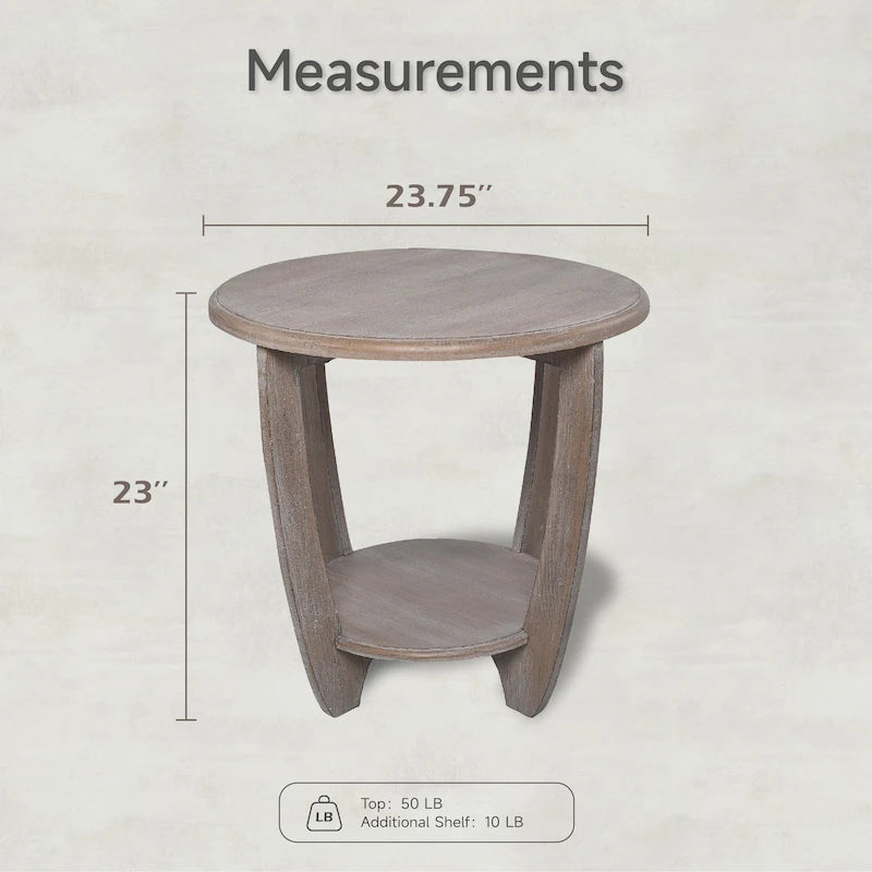 COZAYH Table d'appoint rustique de ferme avec étagère de rangement