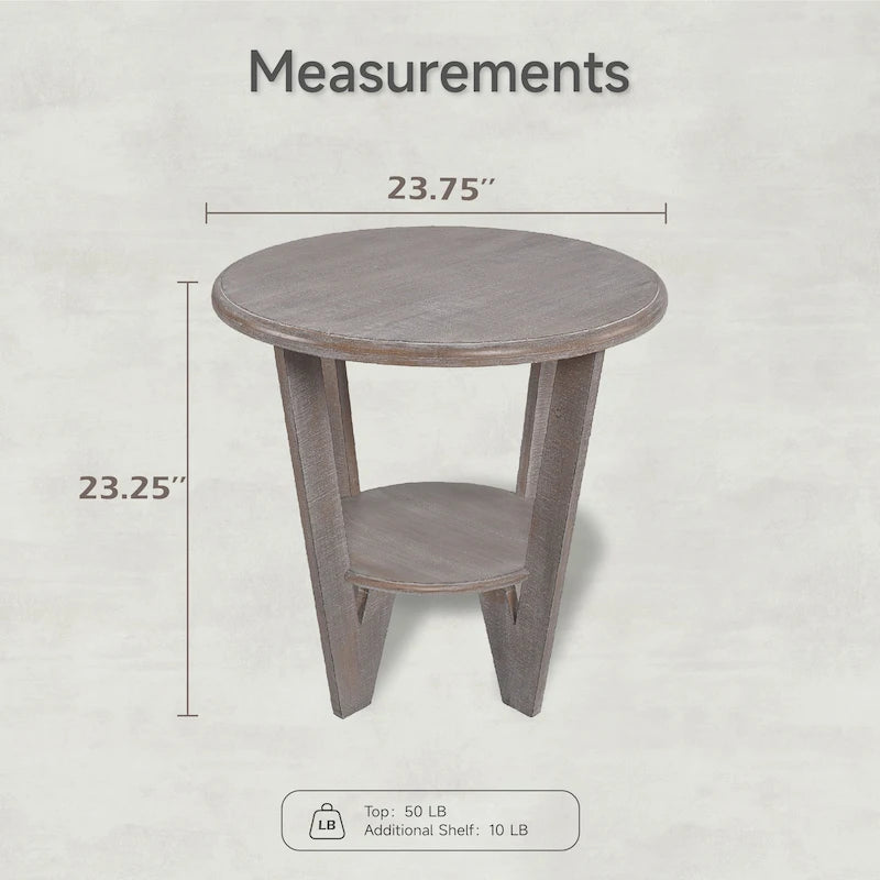 COZAYH Table d'appoint rustique de ferme avec étagère de rangement