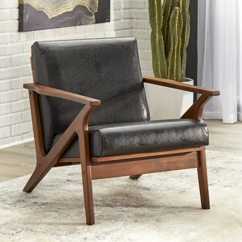 Chaise en bois de style moderne du milieu du siècle Bianca, par Simple Living