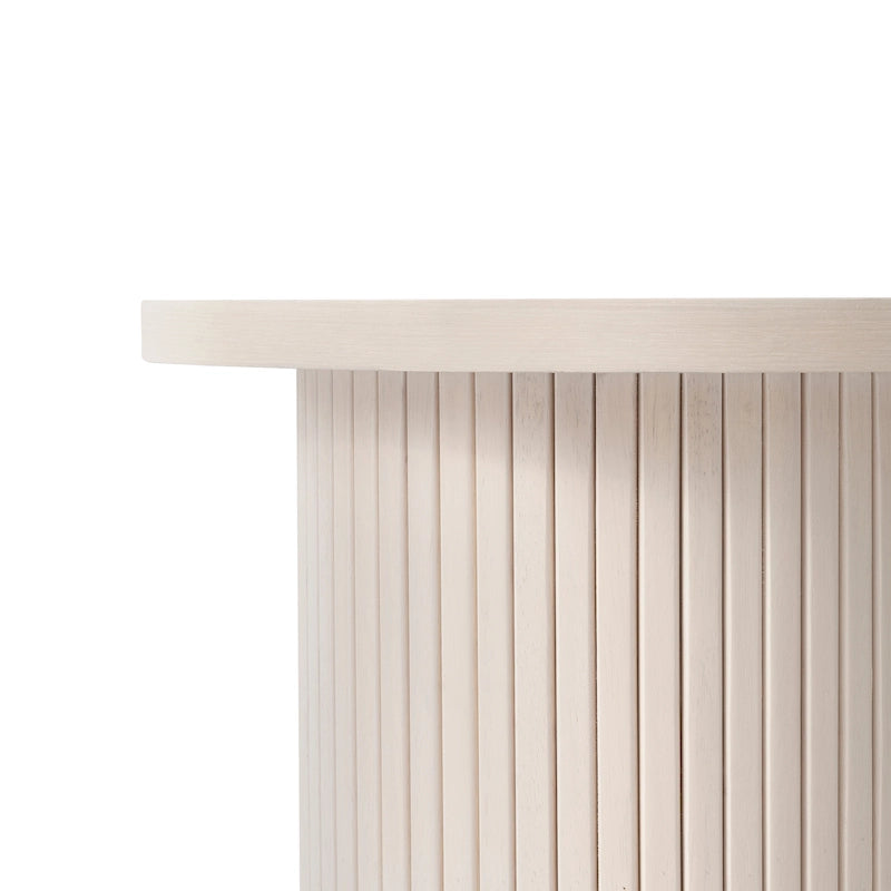 Table d'appoint ronde en bois à piédestal cannelé