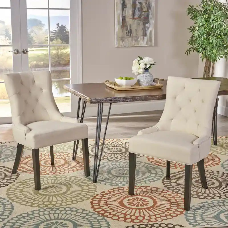 Christopher Knight Home Cheney Chaises de salle à manger capitonnées contemporaines (Lot de 2) - 21.50 L x 25.00 W x 36.00 H
