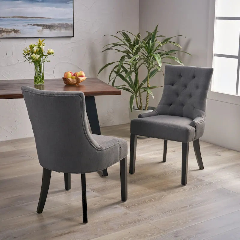 Christopher Knight Home Cheney Chaises de salle à manger capitonnées contemporaines (Lot de 2) - 21.50 L x 25.00 W x 36.00 H
