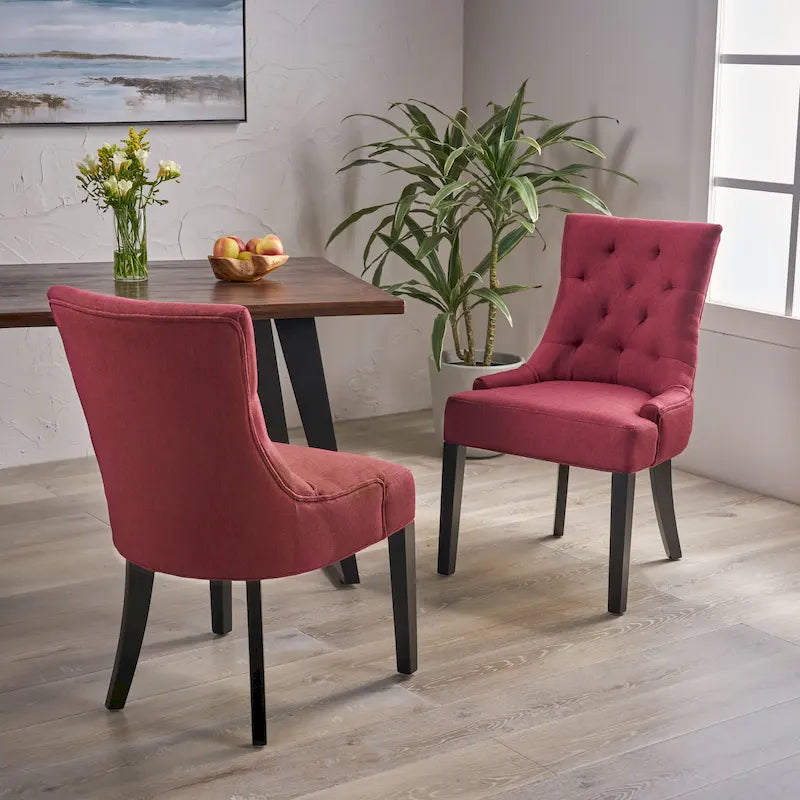 Christopher Knight Home Cheney Chaises de salle à manger capitonnées contemporaines (Lot de 2) - 21.50 L x 25.00 W x 36.00 H