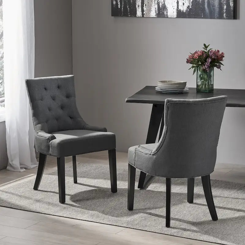 Christopher Knight Home Cheney Chaises de salle à manger capitonnées contemporaines (Lot de 2) - 21.50 L x 25.00 W x 36.00 H