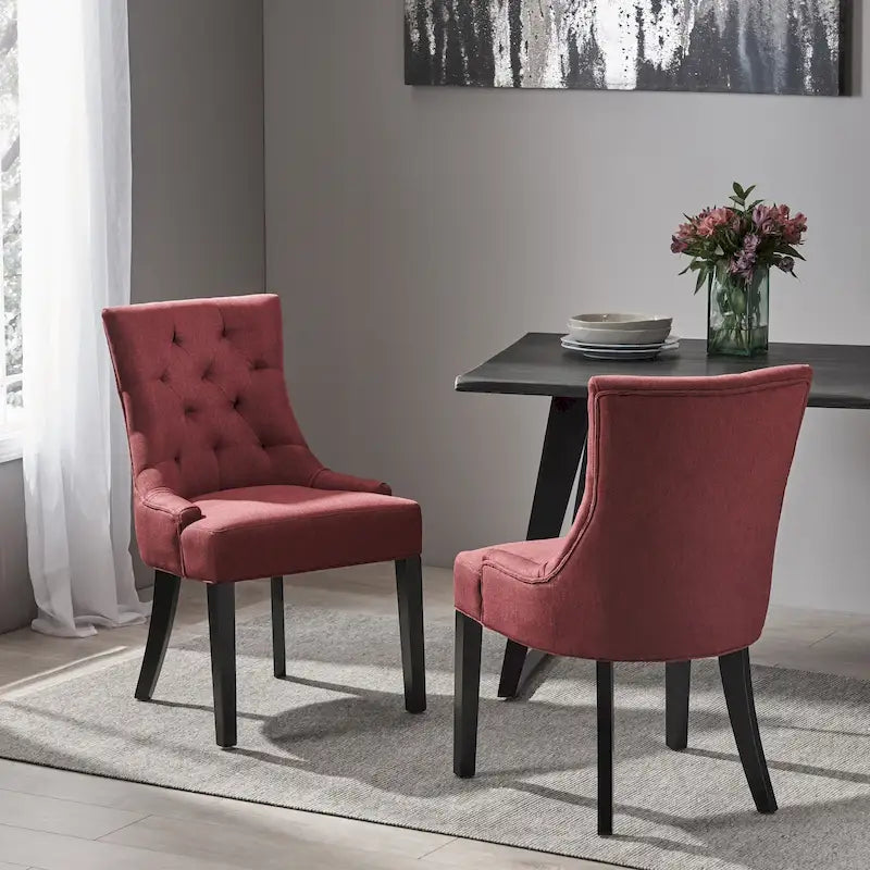 Christopher Knight Home Cheney Chaises de salle à manger capitonnées contemporaines (Lot de 2) - 21.50 L x 25.00 W x 36.00 H