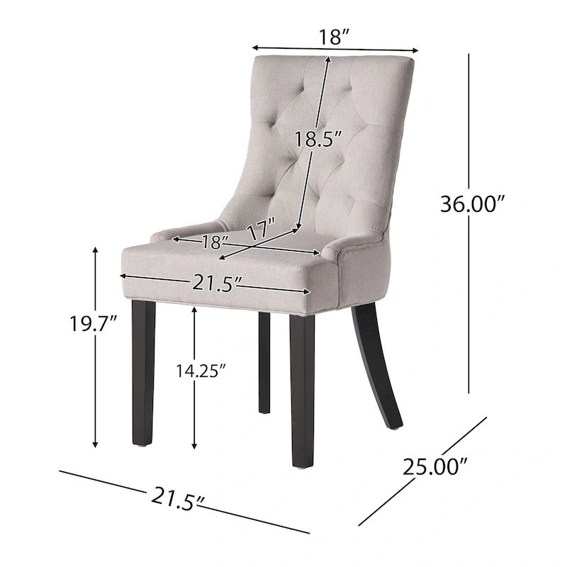 Christopher Knight Home Cheney Chaises de salle à manger capitonnées contemporaines (Lot de 2) - 21.50 L x 25.00 W x 36.00 H