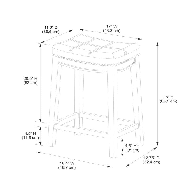 Tabouret de comptoir Linon Willamette de 66 cm