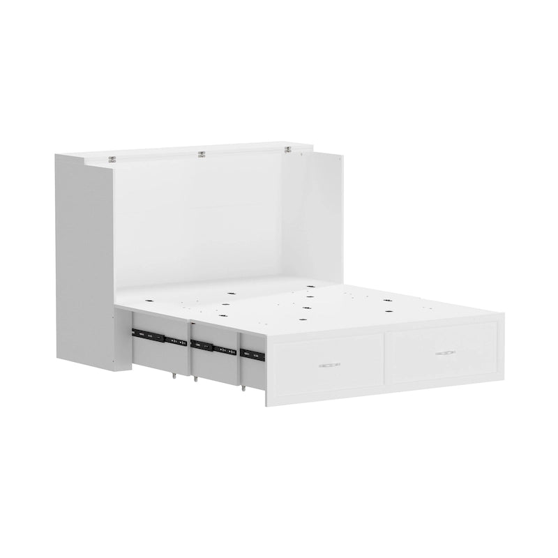 Lit escamotable grand format avec tiroirs pour bureau à domicile ou petite pièce