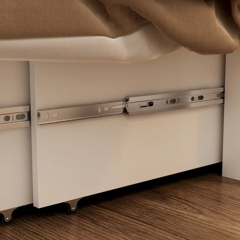 Lit escamotable grand format avec tiroirs pour bureau à domicile ou petite pièce