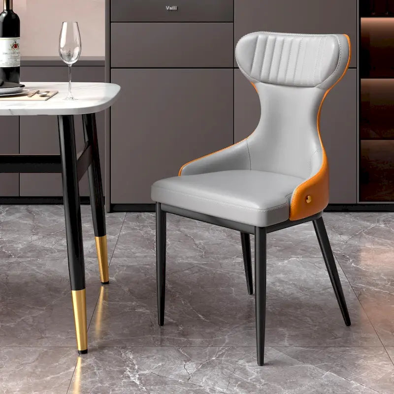 Chaises de salle à manger modernes à dossier haut, fauteuils d'appoint sans accoudoirs avec dossier capitonné (lot de 2) - N/A
