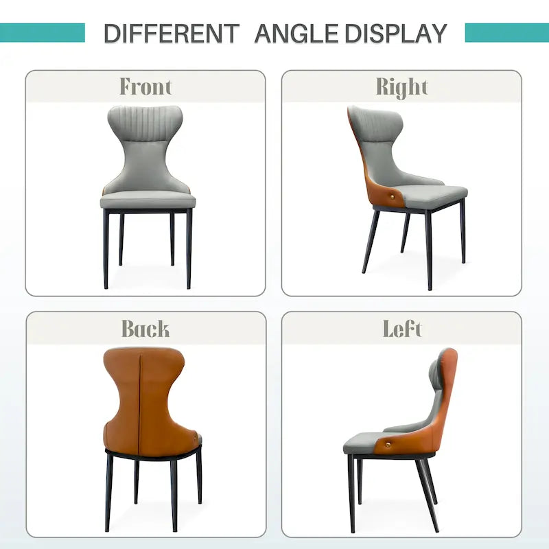 Chaises de salle à manger modernes à dossier haut, fauteuils d'appoint sans accoudoirs avec dossier capitonné (lot de 2) - N/A