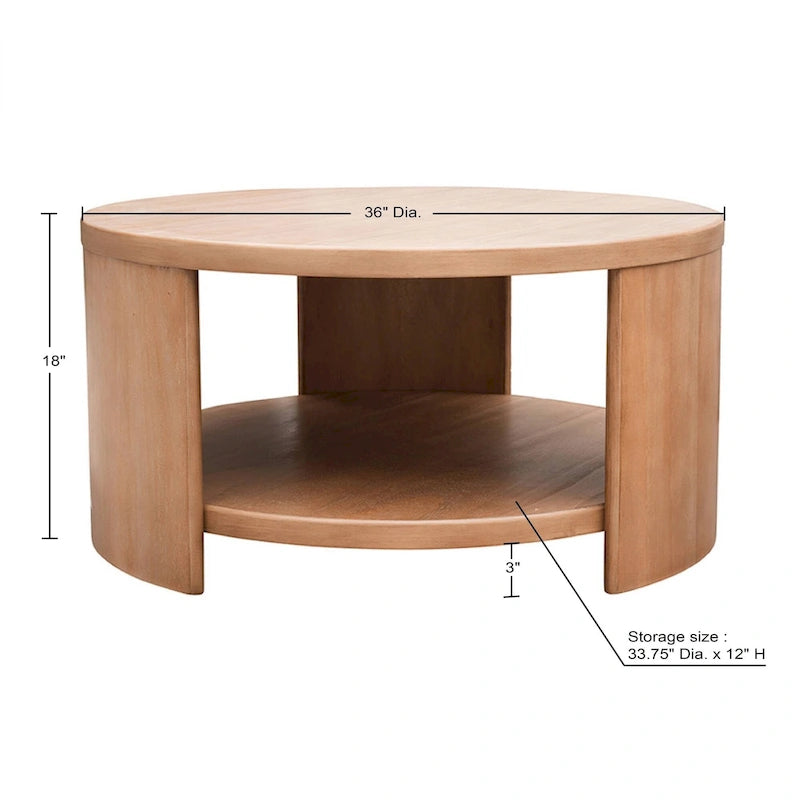 Table Basse Ronde avec Étagère Skye de INK+IVY