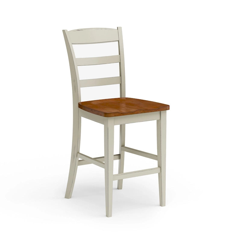 Ensemble d'îlot de cuisine 3 pièces Monarch de Homestyles en bois blanc cassé avec dessus en bois à abattant – 48 po x 25 po x 36 po