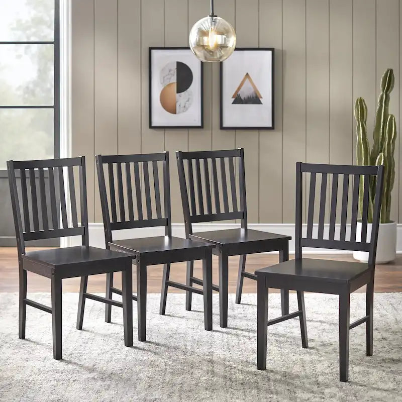 Chaises de salle à manger en bois massif à lattes Simple Living (lot de 4)
