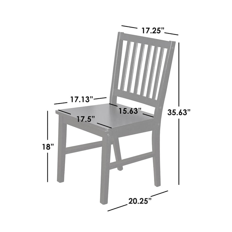 Chaises de salle à manger en bois massif à lattes Simple Living (lot de 4)