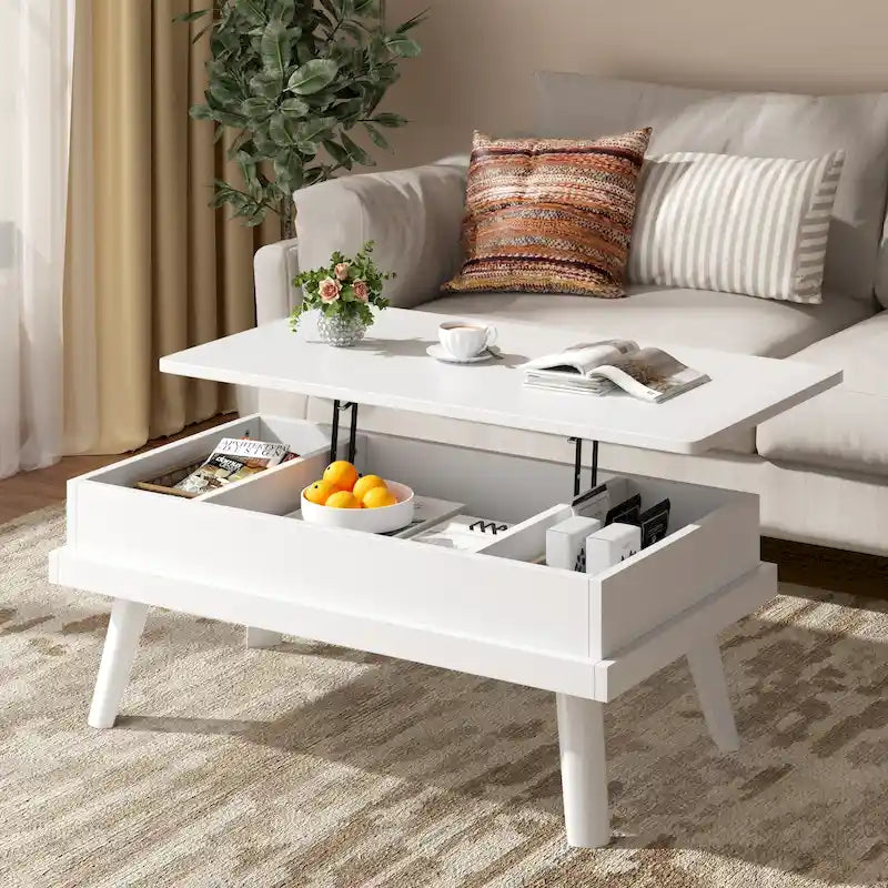 Table basse en bois Futzca avec compartiment caché