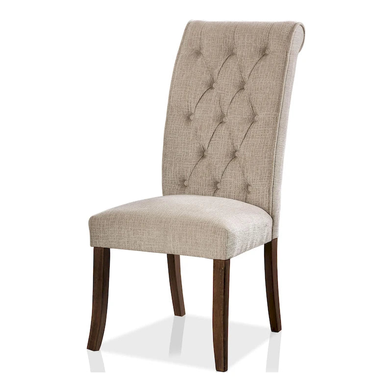 Chaises de salle à manger capitonnées en tissu Sheila Rustic Farmhouse (lot de 2) par Furniture of America