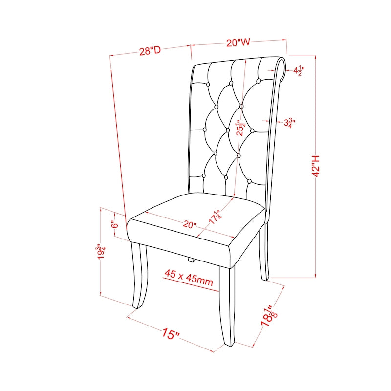 Chaises de salle à manger capitonnées en tissu Sheila Rustic Farmhouse (lot de 2) par Furniture of America